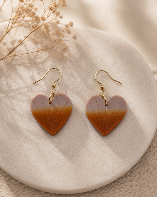 Love Big Heart Earrings Polymer Clay Handmade