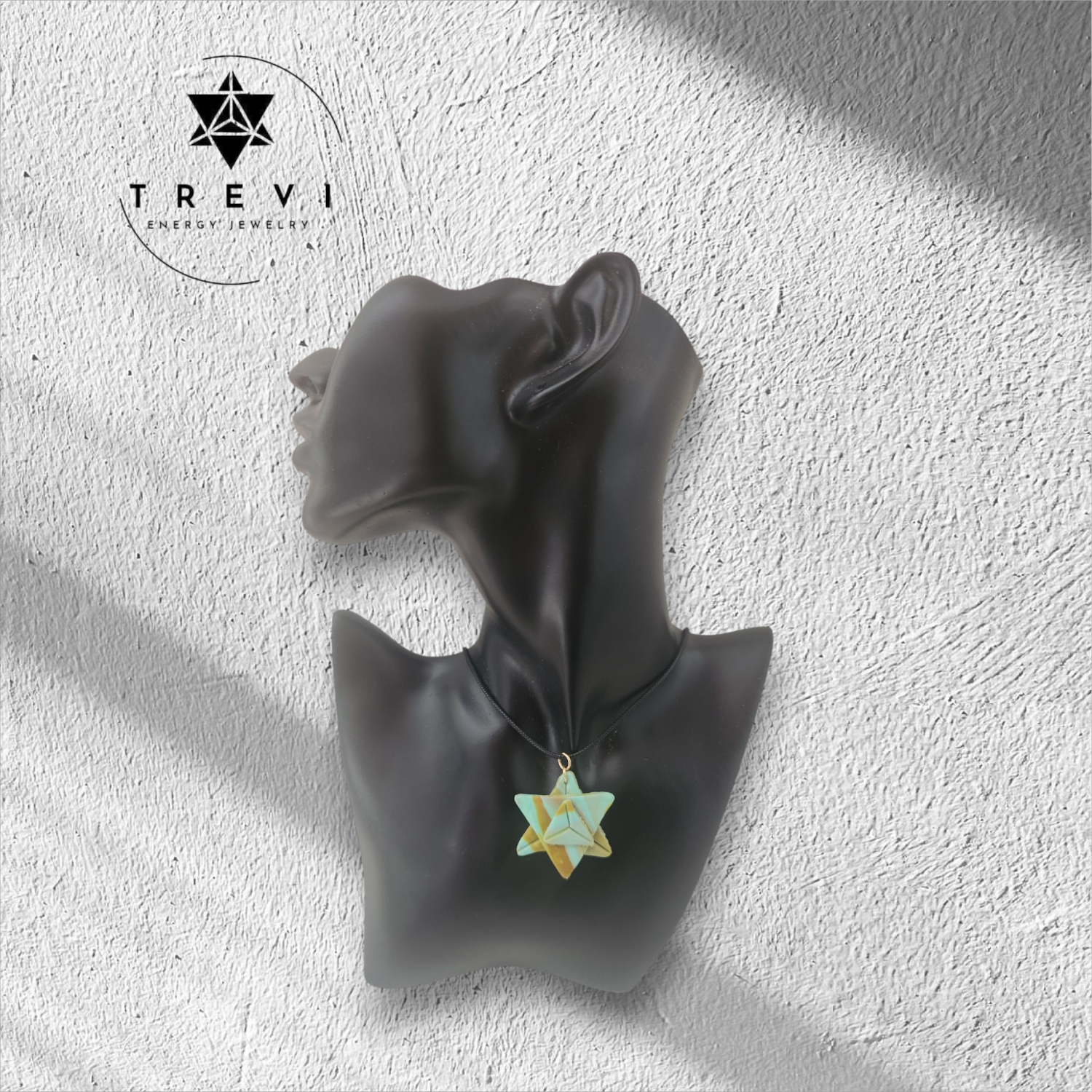 Merkaba statement pendant in indigo and brown