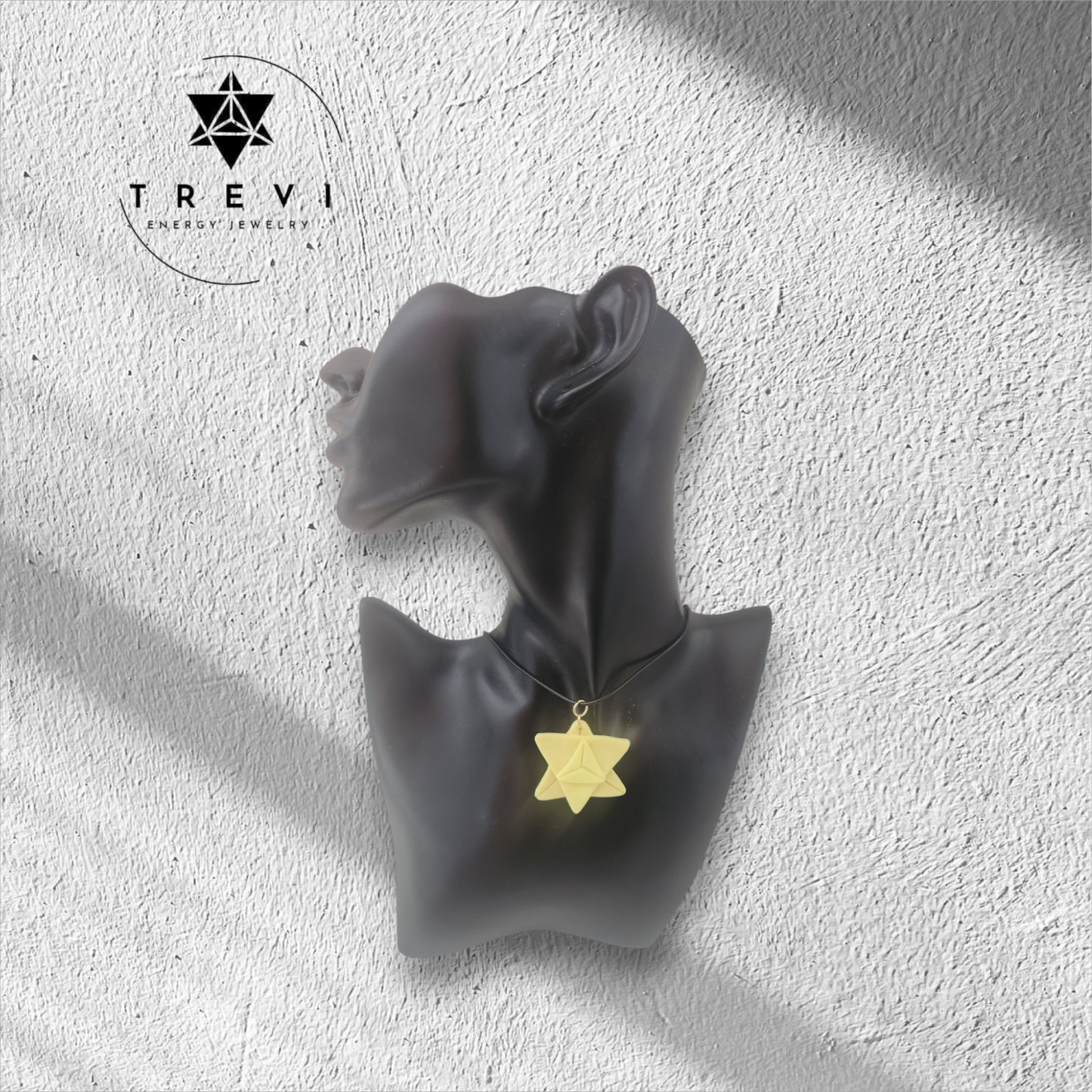 Merkaba statement pendant in off-yellow