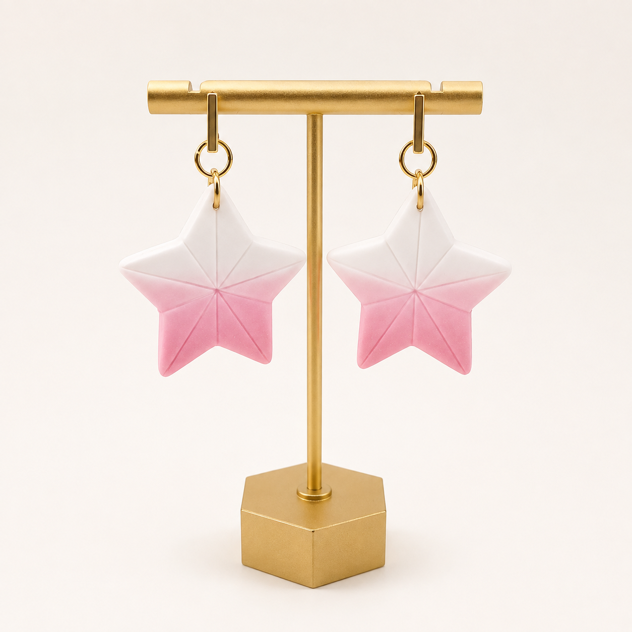 Freedom Sea Star Polymer Clay Earrings - Colour Pink